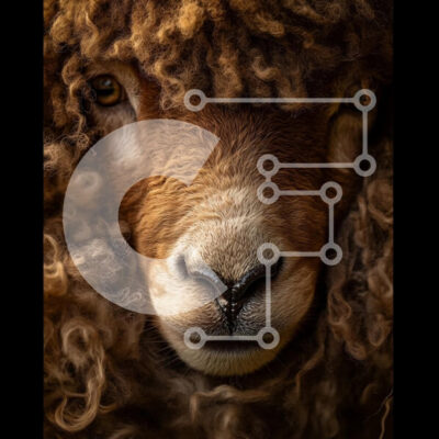 Intra Συλλεκτικό Ξύλινο Παζλ Plywood  4mm - Πρόβατο με σγουρό πρόσωπο Σε Ξύλινο Κουτί - Διαστάσεις: 10x10 cm – 25 κομμάτια - Image 1