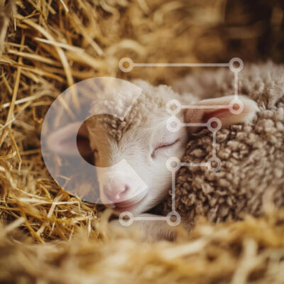 Intra Συλλεκτικό Ξύλινο Παζλ Plywood  4mm - Αρνί ύπνου σε άχυρο Σε Ξύλινο Κουτί - Διαστάσεις: 10x10 cm – 25 κομμάτια - Image 1