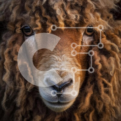 Intra Συλλεκτικό Ξύλινο Παζλ Plywood  4mm - Κοντινό πλάνο ενός σγουρού μάλλινου προβάτου Σε Ξύλινο Κουτί - Διαστάσεις: 10x10 cm – 25 κομμάτια - Image 1