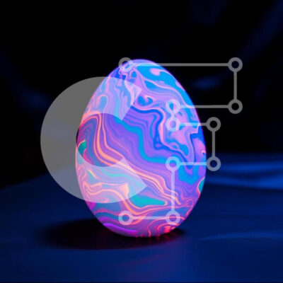 Intra Συλλεκτικό Ξύλινο Παζλ Plywood  4mm - Πολύχρωμο λαμπερό αυγό με αφηρημένα σχέδια Σε Ξύλινο Κουτί - Διαστάσεις Puzzle: 10x10 cm – 25 κομμάτια - Image 1