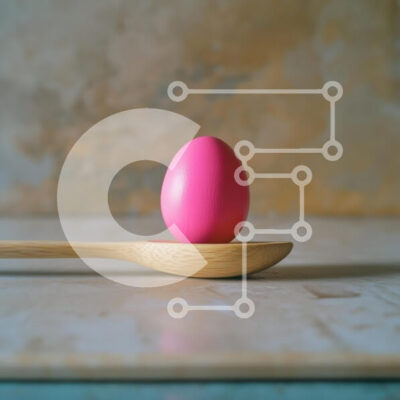 Intra Συλλεκτικό Ξύλινο Παζλ Plywood  4mm - Ροζ αυγό στο ξύλινο κουτάλι Σε Ξύλινο Κουτί - Διαστάσεις: 10x10 cm – 25 κομμάτια - Image 1