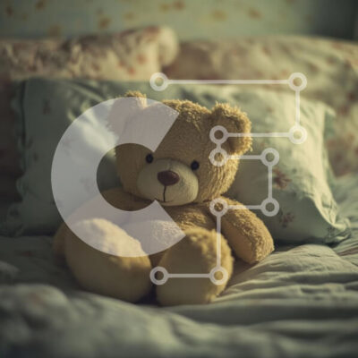 Intra Συλλεκτικό Ξύλινο Παζλ Plywood  4mm - Άνετο αρκουδάκι σε ένα κρεβάτι Σε Ξύλινο Κουτί - Διαστάσεις Puzzle: 10x10 cm – 25 κομμάτια - Image 1