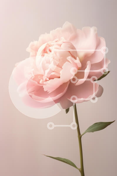 Intra Συλλεκτικό Ξύλινο Παζλ Plywood  4mm - Κομψό ροζ λουλούδι παιώνιας Σε Ξύλινο Κουτί - Διαστάσεις Puzzle: 10x10 cm – 25 κομμάτια