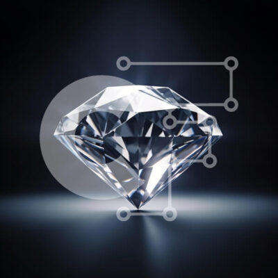 Intra Συλλεκτικό Ξύλινο Παζλ Plywood  4mm - Λαμπρό διαμάντι σε σκούρο φόντο Σε Ξύλινο Κουτί - Διαστάσεις: 10x10 cm – 25 κομμάτια - Image 1