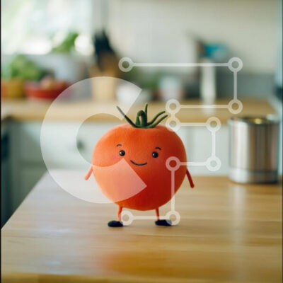 Intra Συλλεκτικό Ξύλινο Παζλ Plywood  4mm - Χαριτωμένος βελούδινος χαρακτήρας ντομάτας στην κουζίνα Σε Ξύλινο Κουτί - Διαστάσεις: 10x10 cm – 25 κομμάτια - Image 1