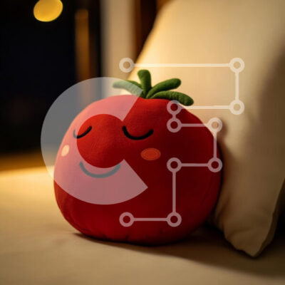 Intra Συλλεκτικό Ξύλινο Παζλ Plywood  4mm - Χαριτωμένο λούτρινο παιχνίδι ντομάτας στο κρεβάτι Σε Ξύλινο Κουτί - Διαστάσεις: 10x10 cm – 25 κομμάτια - Image 1