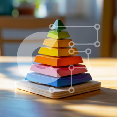 Intra Συλλεκτικό Ξύλινο Παζλ Plywood  4mm - Πολύχρωμο ξύλινο παιχνίδι στοίβαξης Σε Ξύλινο Κουτί - Διαστάσεις: 10x10 cm – 25 κομμάτια - Image 1