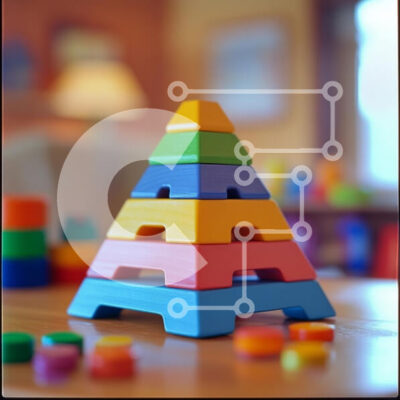 Intra Συλλεκτικό Ξύλινο Παζλ Plywood  4mm - Πολύχρωμο ξύλινο παιχνίδι στοίβαξης Σε Ξύλινο Κουτί - Διαστάσεις: 10x10 cm – 25 κομμάτια - Image 1