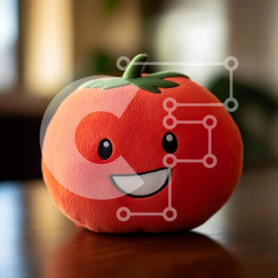 Intra Συλλεκτικό Ξύλινο Παζλ Plywood  4mm - Χαριτωμένη βελούδινη ντομάτα με χαμογελαστό πρόσωπο Σε Ξύλινο Κουτί - Διαστάσεις: 10x10 cm – 25 κομμάτια - Image 1