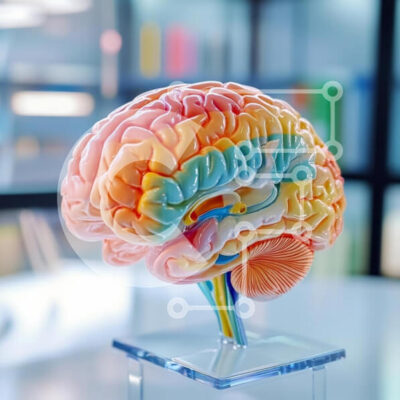 Intra Συλλεκτικό Ξύλινο Παζλ Plywood  4mm - Πολύχρωμο μοντέλο ανθρώπινου εγκεφάλου Σε Ξύλινο Κουτί - Διαστάσεις Puzzle: 10x10 cm – 25 κομμάτια - Image 1