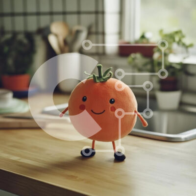 Intra Συλλεκτικό Ξύλινο Παζλ Plywood  4mm - Λούτρινο παιχνίδι ντομάτας στην κουζίνα Σε Ξύλινο Κουτί - Διαστάσεις: 10x10 cm – 25 κομμάτια - Image 1