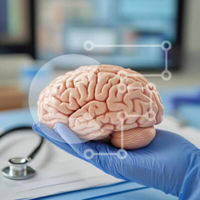 Intra Συλλεκτικό Ξύλινο Παζλ Plywood  4mm - Μοντέλο ανθρώπινου εγκεφάλου σε ιατρικό περιβάλλον Σε Ξύλινο Κουτί - Διαστάσεις Puzzle: 10x10 cm – 25 κομμάτια - Image 1