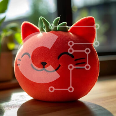 Intra Συλλεκτικό Ξύλινο Παζλ Plywood  4mm - Λούτρινο παιχνίδι για γάτες ντομάτα Σε Ξύλινο Κουτί - Διαστάσεις: 10x10 cm – 25 κομμάτια - Image 1