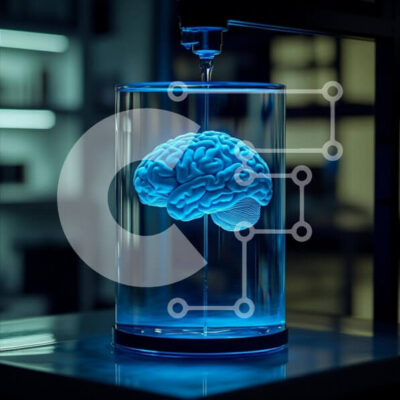 Intra Συλλεκτικό Ξύλινο Παζλ Plywood  4mm - Λαμπερός εγκέφαλος σε γυάλινο δοχείο Σε Ξύλινο Κουτί - Διαστάσεις Puzzle: 10x10 cm – 25 κομμάτια - Image 1