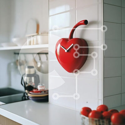 Intra Συλλεκτικό Ξύλινο Παζλ Plywood  4mm - Ρολόι σε σχήμα καρδιάς στην κουζίνα Σε Ξύλινο Κουτί - Διαστάσεις Puzzle: 10x10 cm – 25 κομμάτια - Image 1