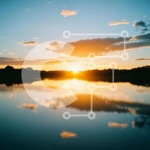 Intra Συλλεκτικό Ξύλινο Παζλ Plywood  4mm - Ηλιοβασίλεμα πέρα ​​από το ήρεμο νερό Σε Ξύλινο Κουτί - Διαστάσεις: 10x10 cm – 25 κομμάτια