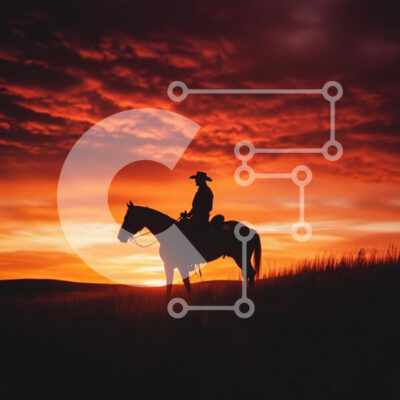 Intra Συλλεκτικό Ξύλινο Παζλ Plywood  4mm - Καουμπόι έφιππος στο ηλιοβασίλεμα Σε Ξύλινο Κουτί - Διαστάσεις: 10x10 cm – 25 κομμάτια - Image 1