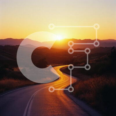 Intra Συλλεκτικό Ξύλινο Παζλ Plywood  4mm - Καμπυλωτός δρόμος στο ηλιοβασίλεμα σε ένα γαλήνιο τοπίο Σε Ξύλινο Κουτί - Διαστάσεις: 10x10 cm – 25 κομμάτια - Image 1