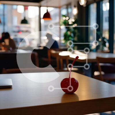 Intra Συλλεκτικό Ξύλινο Παζλ Plywood  4mm - Κεράσι στο τραπέζι σε ένα περιβάλλον καφέ Σε Ξύλινο Κουτί - Διαστάσεις Puzzle: 10x10 cm – 25 κομμάτια - Image 1