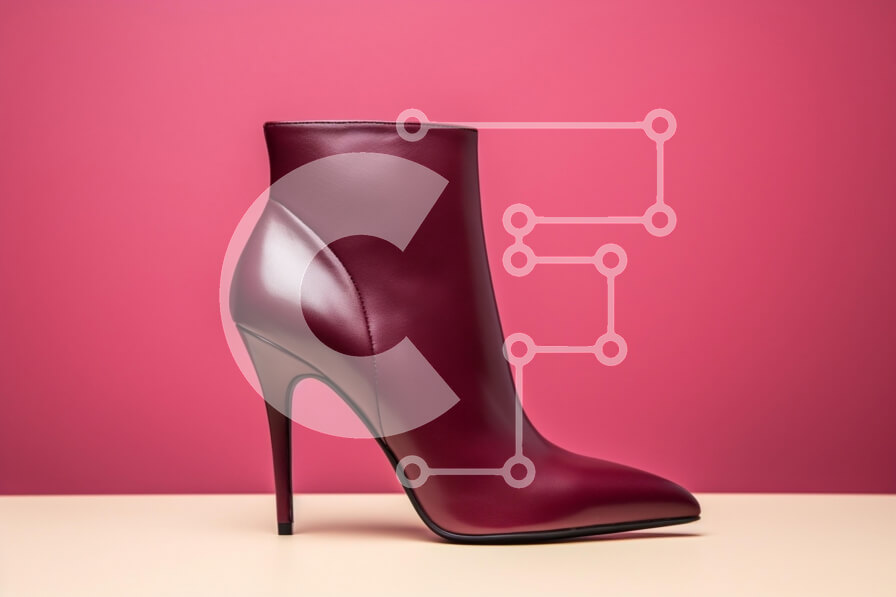 Intra Συλλεκτικό Ξύλινο Παζλ Plywood  4mm - Κομψό μπορντό ψηλοτάκουνο μποτάκι Σε Ξύλινο Κουτί - Διαστάσεις Puzzle: 10x10 cm – 25 κομμάτια