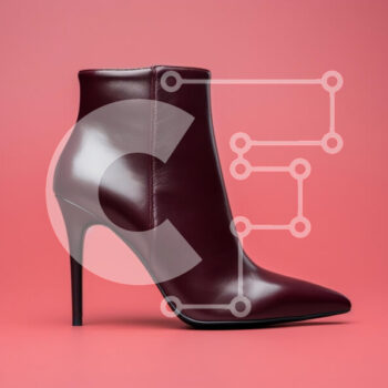 Intra Συλλεκτικό Ξύλινο Παζλ Plywood  4mm - Μποτίνι με ψηλοτάκουνο μποτάκι σε ροζ φόντο Σε Ξύλινο Κουτί - Διαστάσεις Puzzle: 10x10 cm – 25 κομμάτια - Image 1