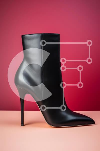 Intra Συλλεκτικό Ξύλινο Παζλ Plywood  4mm - Κομψό μαύρο ψηλοτάκουνο μποτάκι Σε Ξύλινο Κουτί - Διαστάσεις Puzzle: 10x10 cm – 25 κομμάτια