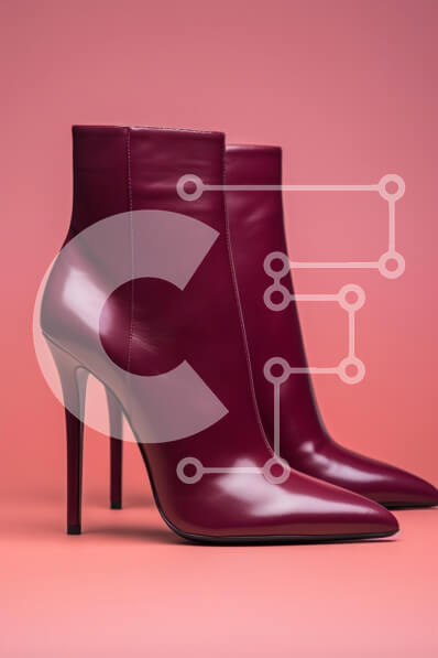 Intra Συλλεκτικό Ξύλινο Παζλ Plywood  4mm - Κομψά μπορντώ ψηλοτάκουνα μποτάκια Σε Ξύλινο Κουτί - Διαστάσεις Puzzle: 10x10 cm – 25 κομμάτια