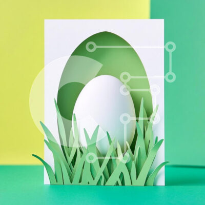 Intra Συλλεκτικό Ξύλινο Παζλ Plywood 4mm - Χαρτί κοπή αυγού σε γρασίδι Σε Ξύλινο Κουτί - Διαστάσεις Puzzle: 10x10 cm – 25 κομμάτια - Image 1