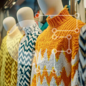 Intra Συλλεκτικό Ξύλινο Παζλ Plywood  4mm - Πολύχρωμα πουλόβερ που εμφανίζονται στα μανεκέν Σε Ξύλινο Κουτί - Διαστάσεις Puzzle: 10x10 cm – 25 κομμάτια