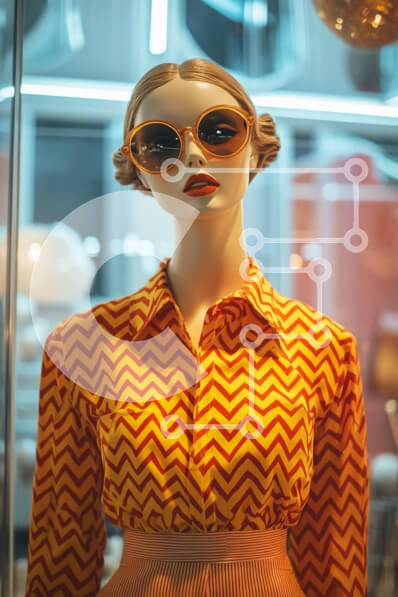 Intra Συλλεκτικό Ξύλινο Παζλ Plywood  4mm - Κομψό μανεκέν σε vintage μόδα Σε Ξύλινο Κουτί - Διαστάσεις Puzzle: 10x10 cm – 25 κομμάτια