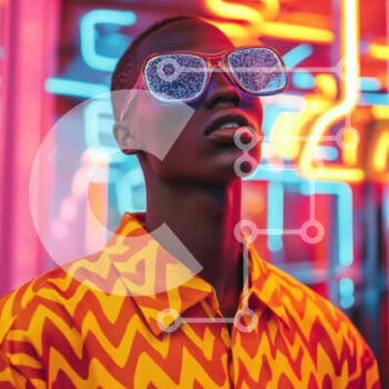 Intra Συλλεκτικό Ξύλινο Παζλ Plywood  4mm - Μοντέρνο άτομο σε φώτα νέον Σε Ξύλινο Κουτί - Διαστάσεις Puzzle: 10x10 cm – 25 κομμάτια - Image 1