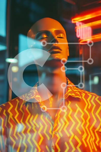 Intra Συλλεκτικό Ξύλινο Παζλ Plywood  4mm - Κομψή οθόνη μανεκέν σε φωτισμό νέον Σε Ξύλινο Κουτί - Διαστάσεις Puzzle: 10x10 cm – 25 κομμάτια