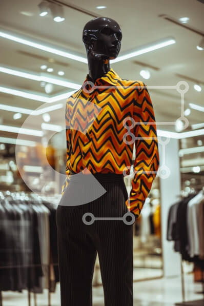 Intra Συλλεκτικό Ξύλινο Παζλ Plywood  4mm - Κομψό μανεκέν που επιδεικνύει μόδα στο κατάστημα λιανικής Σε Ξύλινο Κουτί - Διαστάσεις Puzzle: 10x10 cm – 25 κομμάτια