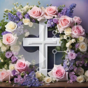 Intra Συλλεκτικό Ξύλινο Παζλ Plywood  4mm - Floral Cross Σύνθεση Σε Ξύλινο Κουτί - Διαστάσεις Puzzle: 10x10 cm – 25 κομμάτια - Image 1