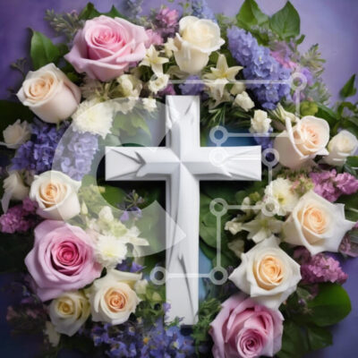 Intra Συλλεκτικό Ξύλινο Παζλ Plywood  4mm - Floral Cross Σύνθεση Σε Ξύλινο Κουτί - Διαστάσεις Puzzle: 10x10 cm – 25 κομμάτια - Image 1