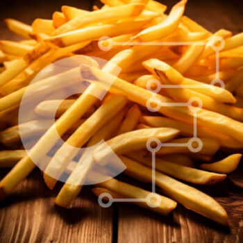 Intra Συλλεκτικό Ξύλινο Παζλ Plywood  4mm - Νόστιμος σωρός από τηγανιτές πατάτες Σε Ξύλινο Κουτί - Διαστάσεις: 10x10 cm – 25 κομμάτια - Image 1