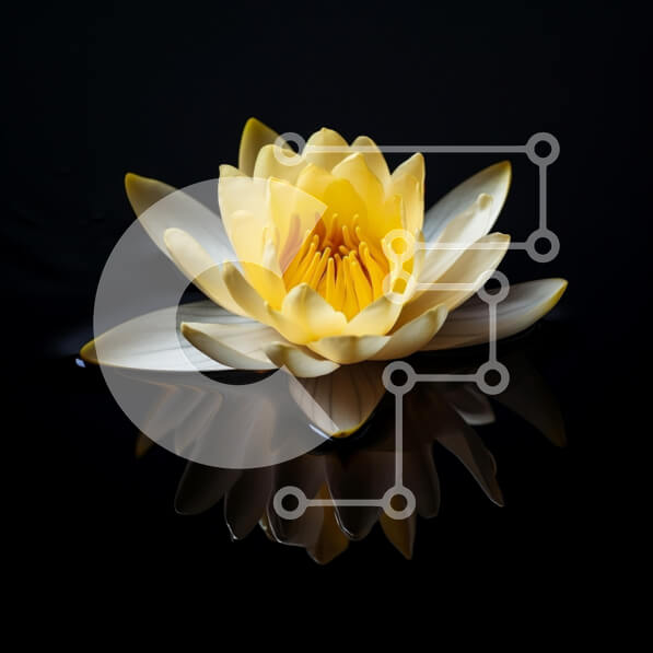 Intra Συλλεκτικό Ξύλινο Παζλ Plywood  4mm - Κίτρινο νούφαρο στο σκοτεινό νερό Σε Ξύλινο Κουτί - Διαστάσεις: 10x10 cm – 25 κομμάτια