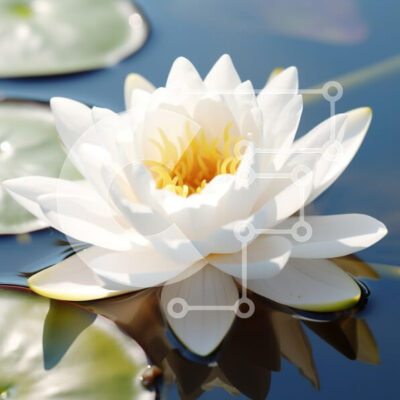 Intra Συλλεκτικό Ξύλινο Παζλ Plywood  4mm - Όμορφο λευκό νούφαρο σε γαλήνιο νερό Σε Ξύλινο Κουτί - Διαστάσεις: 10x10 cm – 25 κομμάτια - Image 1