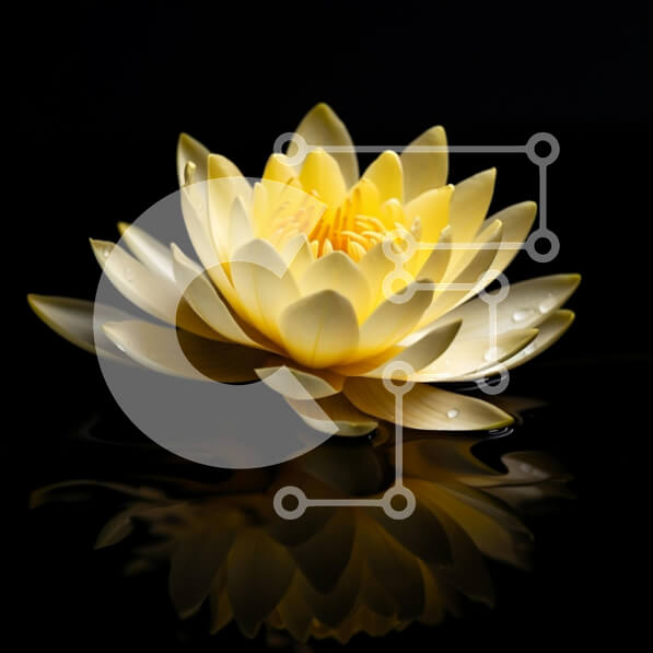 Intra Συλλεκτικό Ξύλινο Παζλ Plywood  4mm - Κίτρινο νούφαρο σε σκοτεινή επιφάνεια νερού Σε Ξύλινο Κουτί - Διαστάσεις: 10x10 cm – 25 κομμάτια