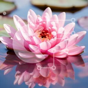 Intra Συλλεκτικό Ξύλινο Παζλ Plywood  4mm - Ροζ νούφαρο σε ήρεμο νερό Σε Ξύλινο Κουτί - Διαστάσεις: 10x10 cm – 25 κομμάτια