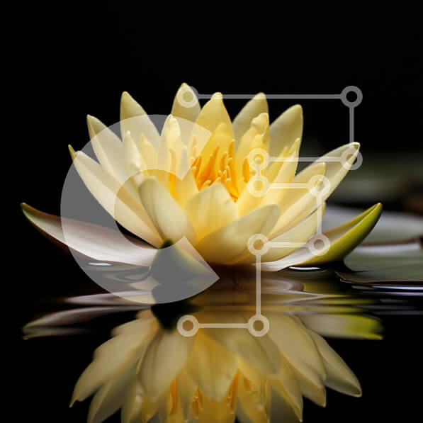 Intra Συλλεκτικό Ξύλινο Παζλ Plywood  4mm - Κίτρινο νούφαρο στην ήρεμη λίμνη Σε Ξύλινο Κουτί - Διαστάσεις: 10x10 cm – 25 κομμάτια