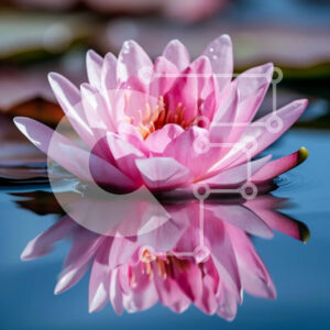 Intra Συλλεκτικό Ξύλινο Παζλ Plywood  4mm - Ροζ νούφαρο σε ήρεμο νερό Σε Ξύλινο Κουτί - Διαστάσεις: 10x10 cm – 25 κομμάτια