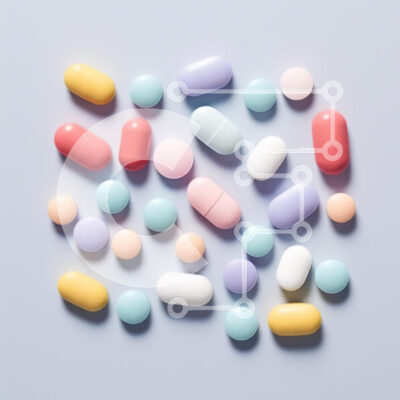 Intra Συλλεκτικό Ξύλινο Παζλ Plywood  4mm - Πολύχρωμα χάπια και κάψουλες σε γκρι φόντο Σε Ξύλινο Κουτί - Διαστάσεις Puzzle: 10x10 cm – 25 κομμάτια - Image 1