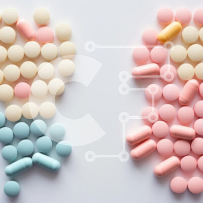 Intra Συλλεκτικό Ξύλινο Παζλ Plywood  4mm - Πολύχρωμα χάπια και κάψουλες σε άσπρο φόντο Σε Ξύλινο Κουτί - Διαστάσεις Puzzle: 10x10 cm – 25 κομμάτια - Image 1