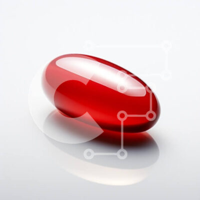 Intra Συλλεκτικό Ξύλινο Παζλ Plywood  4mm - Γυαλιστερή κόκκινη κάψουλα σε λεία επιφάνεια Σε Ξύλινο Κουτί - Διαστάσεις: 10x10 cm – 25 κομμάτια - Image 1