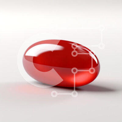 Intra Συλλεκτικό Ξύλινο Παζλ Plywood  4mm - Γυαλιστερή κόκκινη κάψουλα σε ελαφριά επιφάνεια Σε Ξύλινο Κουτί - Διαστάσεις: 10x10 cm – 25 κομμάτια - Image 1