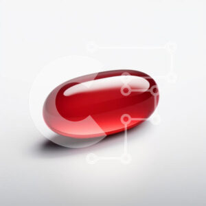 Intra Συλλεκτικό Ξύλινο Παζλ Plywood  4mm - Γυαλιστερή κόκκινη κάψουλα σε ανοιχτόχρωμο φόντο Σε Ξύλινο Κουτί - Διαστάσεις: 10x10 cm – 25 κομμάτια