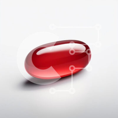 Intra Συλλεκτικό Ξύλινο Παζλ Plywood 4mm - Γυαλιστερή κόκκινη κάψουλα σε ανοιχτόχρωμο φόντο Σε Ξύλινο Κουτί - Διαστάσεις: 10x10 cm – 25 κομμάτια - Image 1