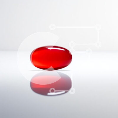 Intra Συλλεκτικό Ξύλινο Παζλ Plywood  4mm - Κόκκινη κάψουλα σε ανακλαστική επιφάνεια Σε Ξύλινο Κουτί - Διαστάσεις Puzzle: 10x10 cm – 25 κομμάτια - Image 1