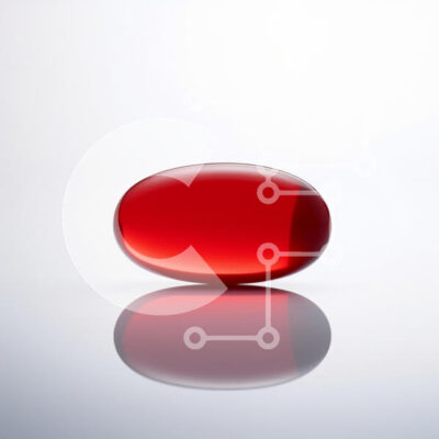 Intra Συλλεκτικό Ξύλινο Παζλ Plywood  4mm - Κόκκινη κάψουλα σε ανοιχτόχρωμο φόντο Σε Ξύλινο Κουτί - Διαστάσεις: 10x10 cm – 25 κομμάτια - Image 1